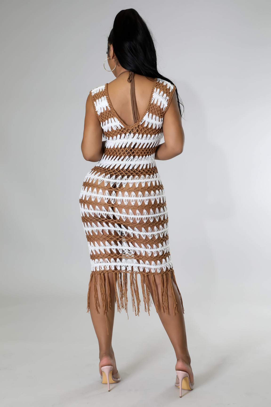 Vacation Fringes Cover up Crochet Dresses