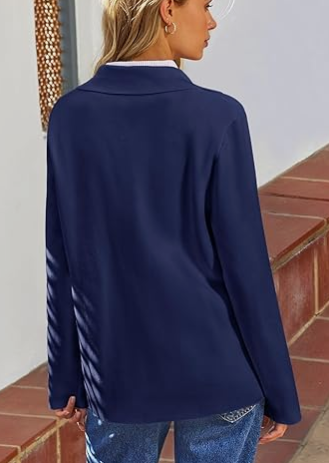 New women's autumn long sleeved open top and slit casual sports jacket